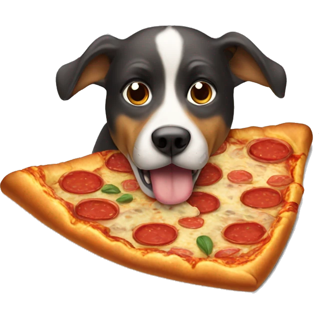 dog eating pizza emoji