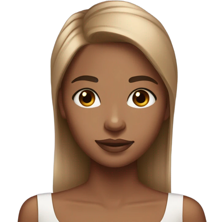 A light brown skin girl with straight hair wearing short natural lash clusters and a white bow on the side emoji