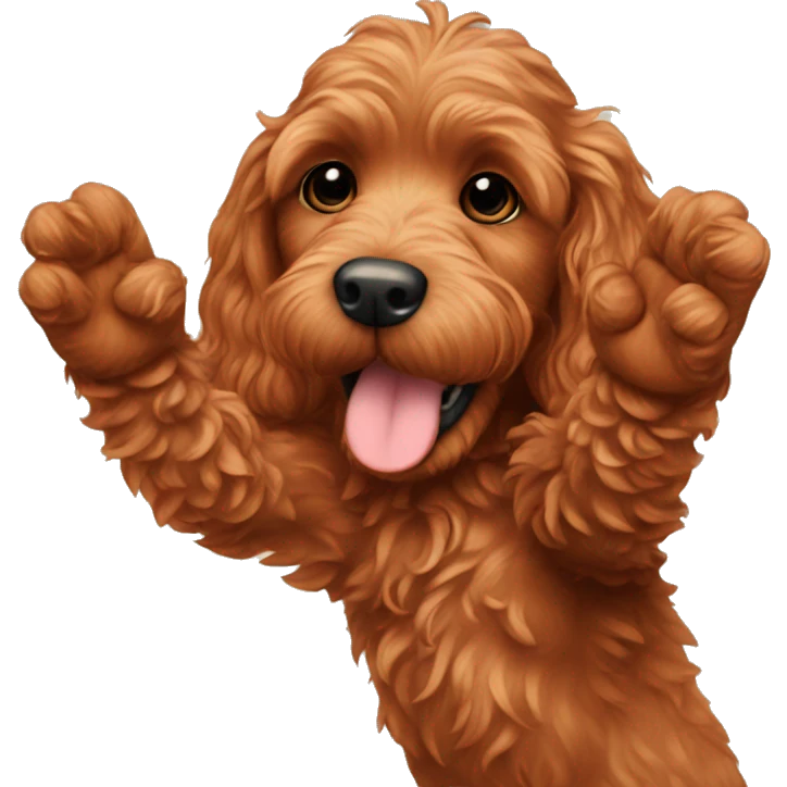 red cockapoo high five emoji