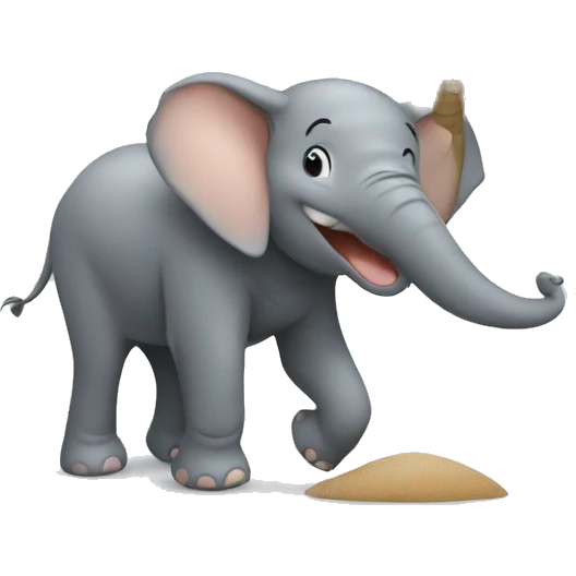 elephant laughs under the palm tree emoji