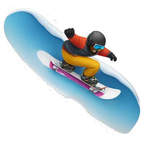 Snowboarding down hill emoji