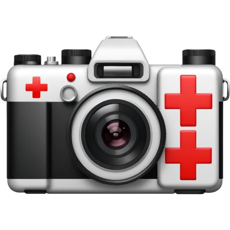 camera film strip with red cross written on it using sharpie emoji