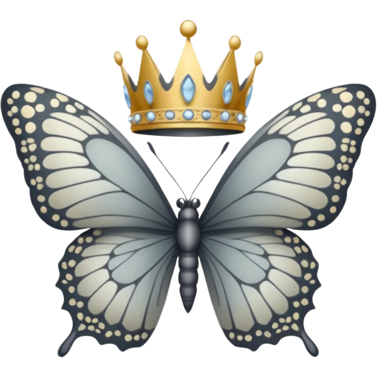 Gray butterfly crown emoji