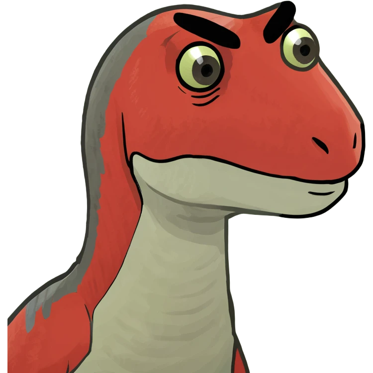 red cute Velociraptor emoji