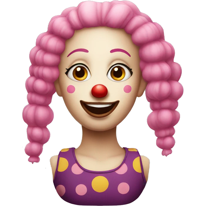 Female Clown wit pink hair emoji