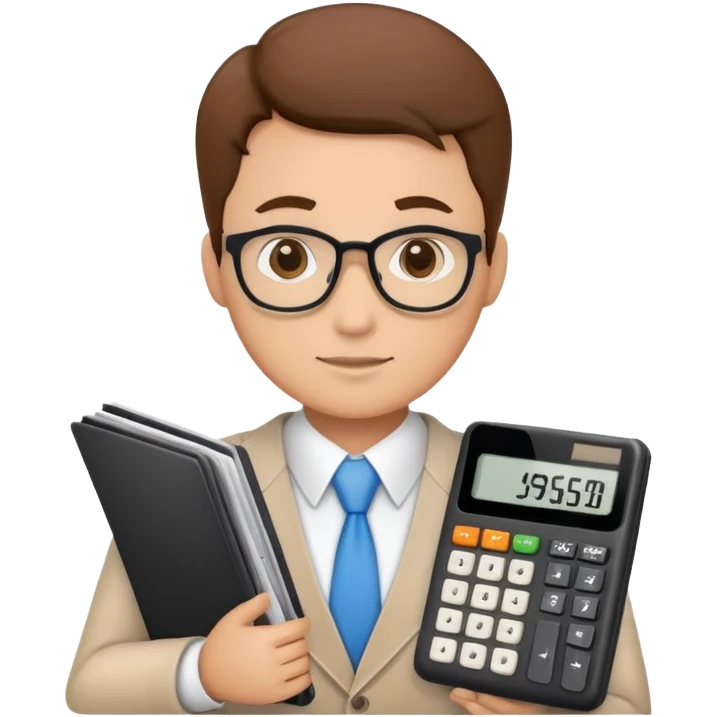 accountant with calculator and ledger emoji