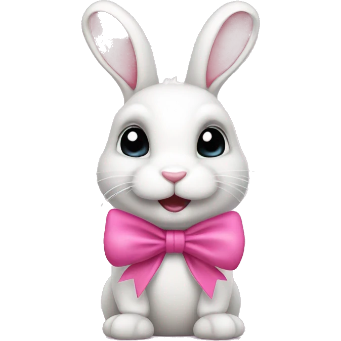 bunny with pink bow emoji