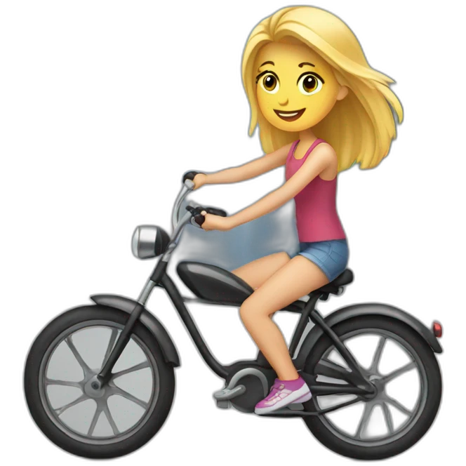 Blond girl on bike emoji