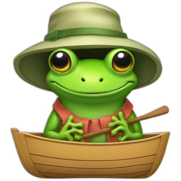 Bucket hat frog rowboat emoji