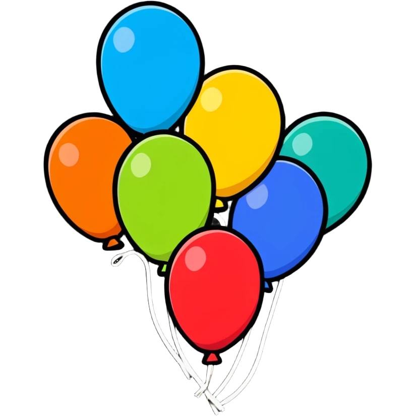 celebration poster with balloons emoji