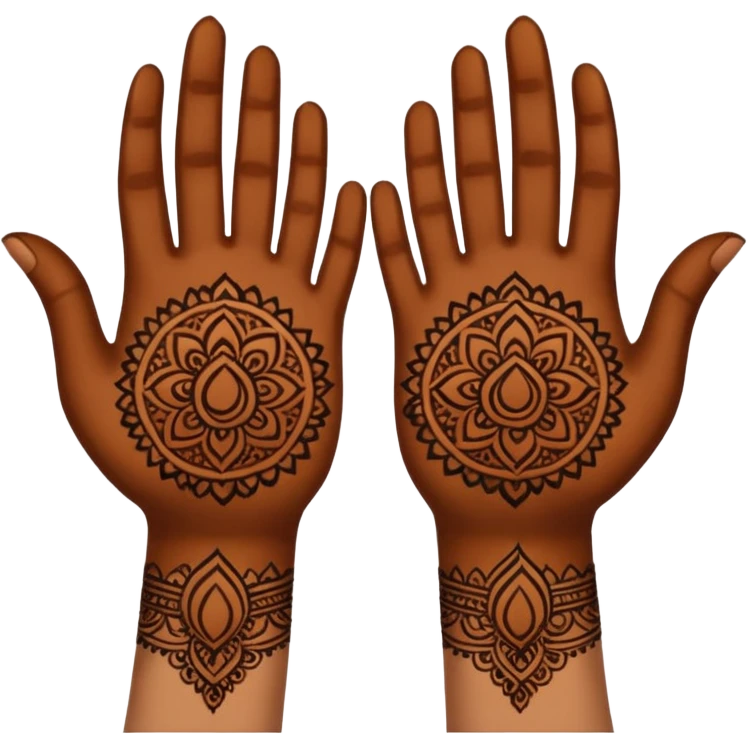 2 hands with mehendi emoji