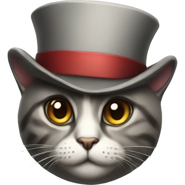 Cat wearing tophat emoji