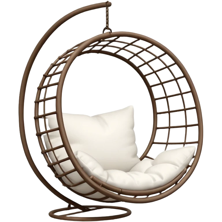 classic hanging chair with big pillows emoji