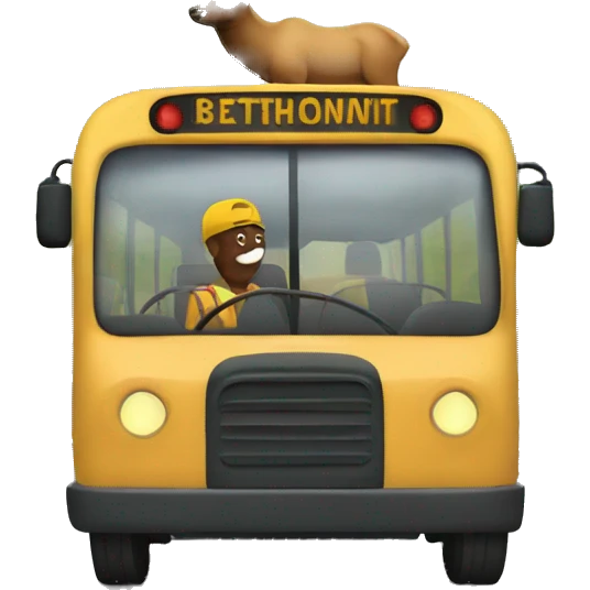 An Elk driving a bus emoji