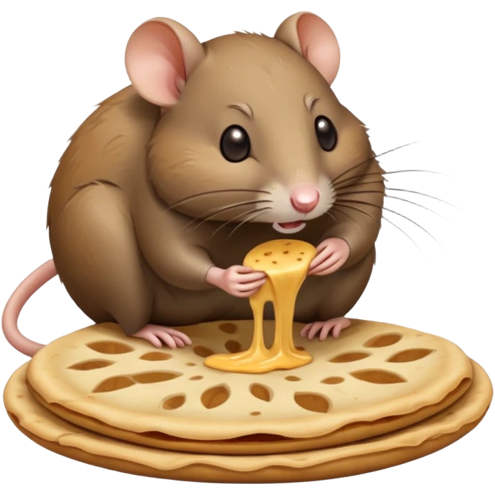 Rat eating roti emoji