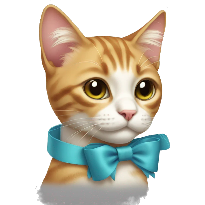 Cat wearing bow emoji