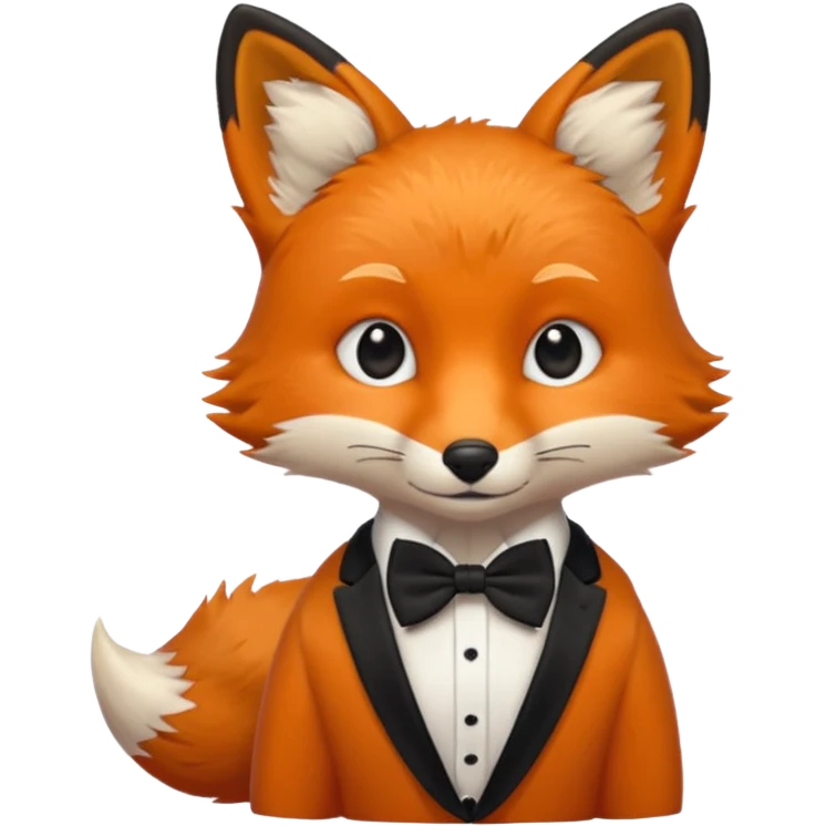 red fox wearing bow ties emoji