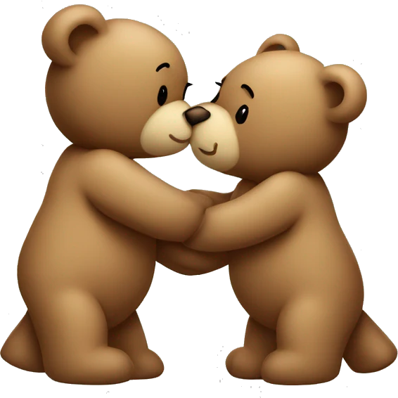 teddy bear kissing another teddy bear emoji