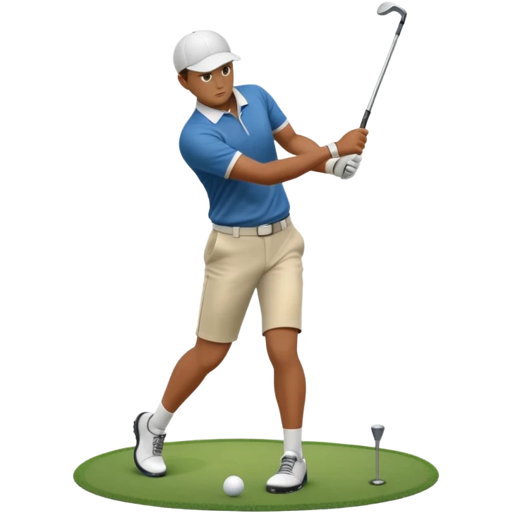 Animation of a golfer hitting a ball emoji