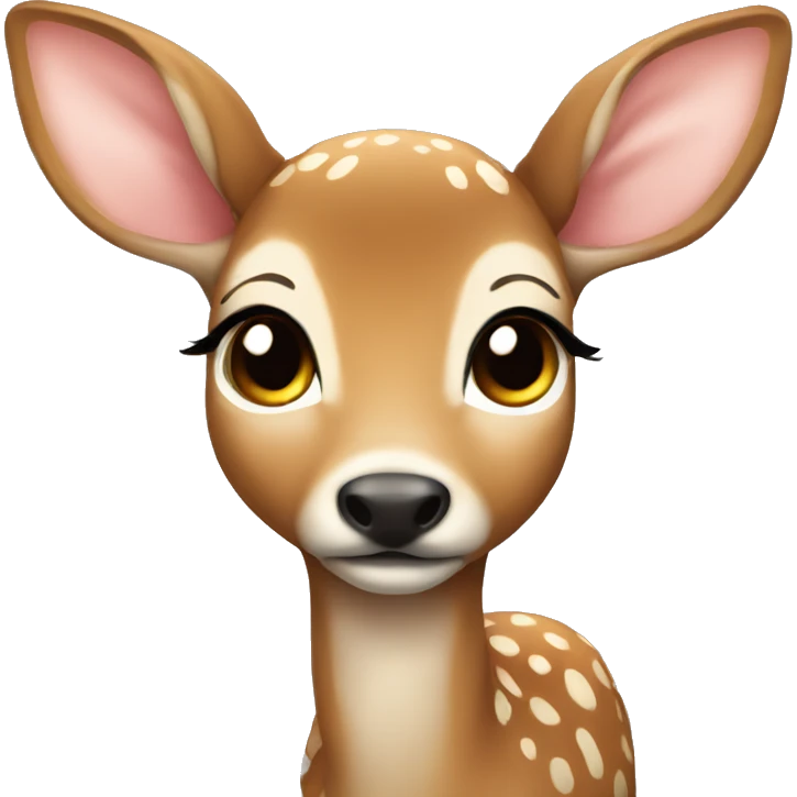Fawn with long eyelashes emoji