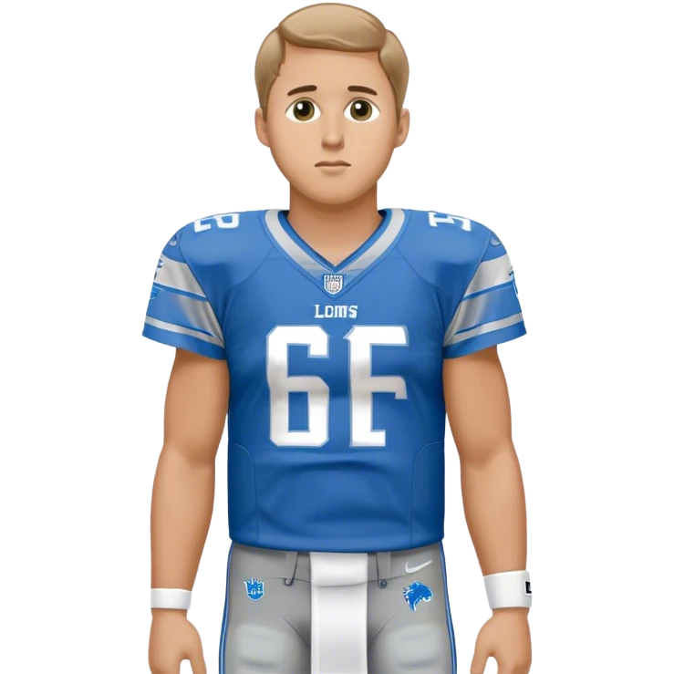 Jared Goff in a Detroit lions jersey emoji
