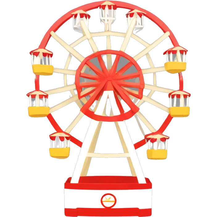 red, white and gold ferris wheel emoji