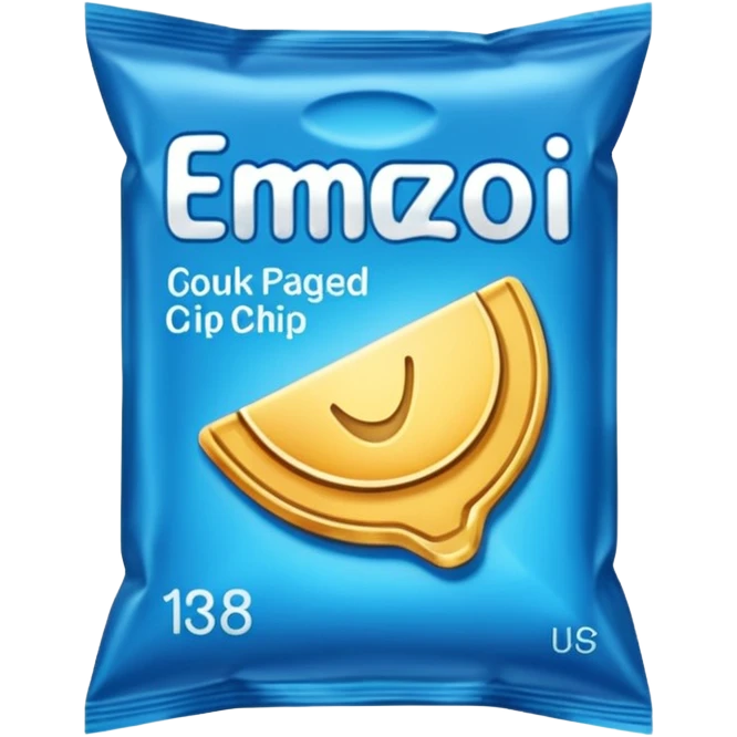 blue pacaged chip with a chip image on it without writing emoji