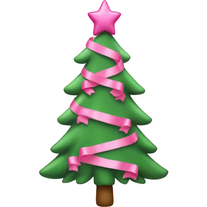 Pink ribbon Christmas tree emoji