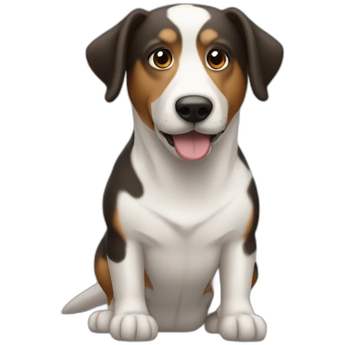 Perro salchicha mini con manchas blancas y negras emoji