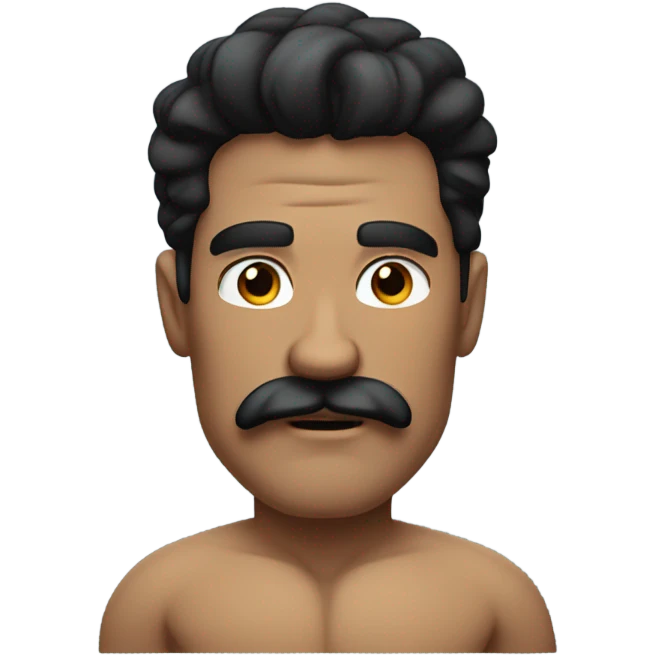 Muscular man with black hair and mustache  emoji