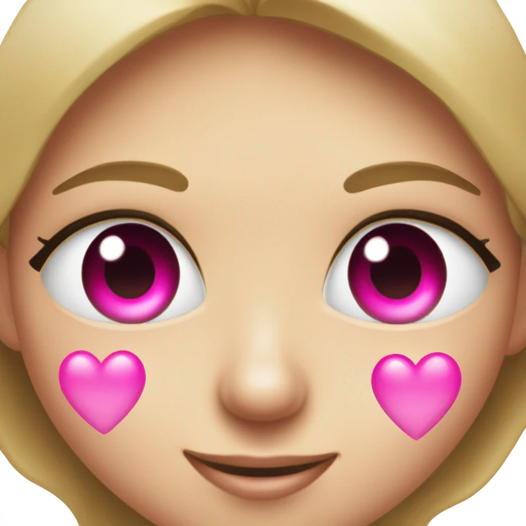 Pink heart eyes emoji