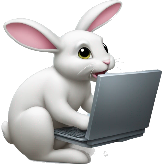 bunny hacking a computer emoji