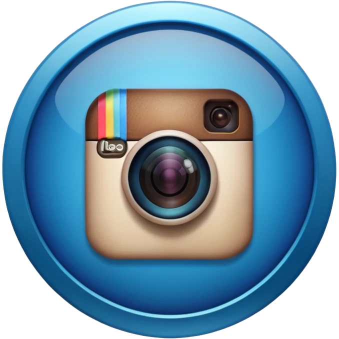 Badge Instagram bleu emoji