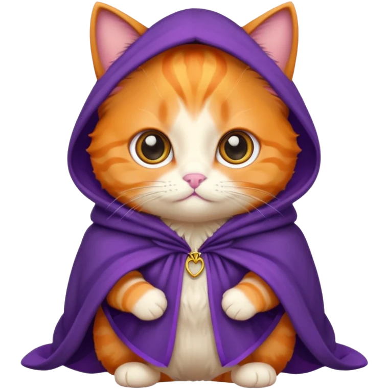 baby orange cat in purple cloak emoji