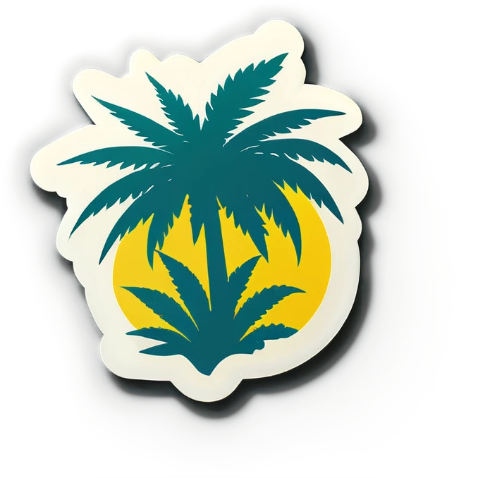 Marijuana and palm trees emoji