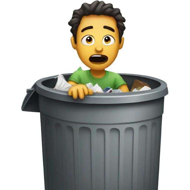 man in a trash can  emoji