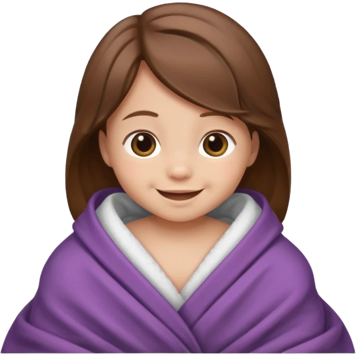 baby wrapped in blanket, redo same pictures but with brown hair emoji