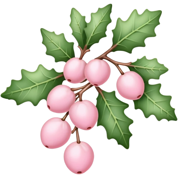 Pastel pink mistletoe emoji