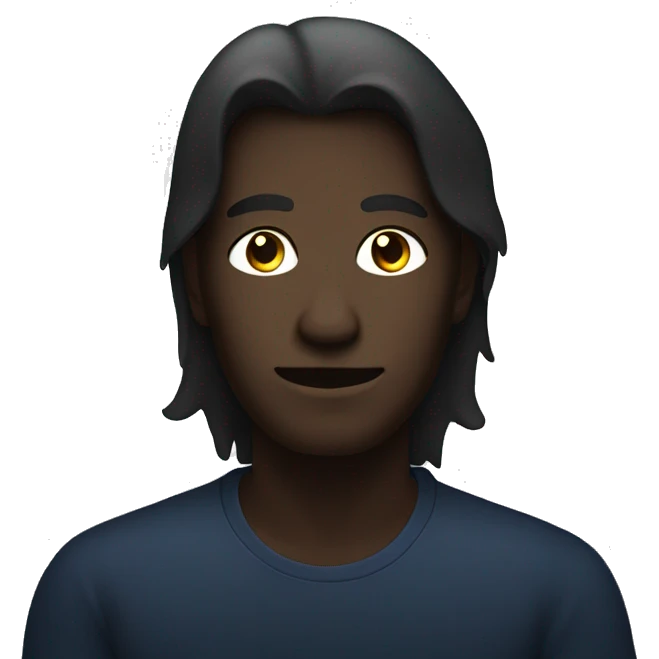 silhouette of a man sitting with long hair facing the viewer emoji