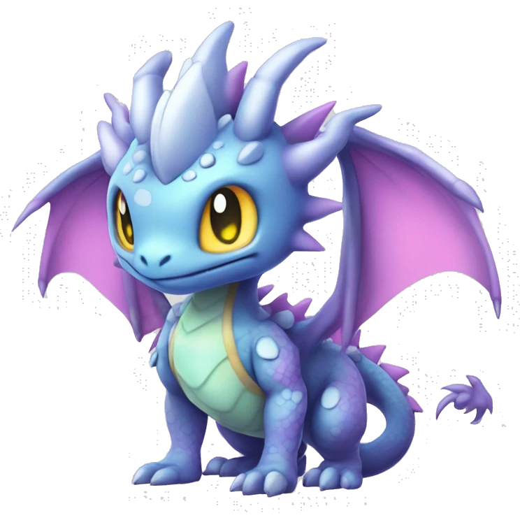 Kawaii Edgy Bright Ethereal Fantasy Dragon Pokémon Fakemon full body emoji