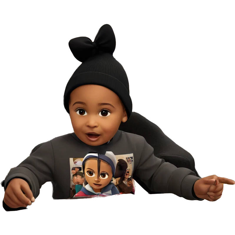 girl in beanie at table emoji
