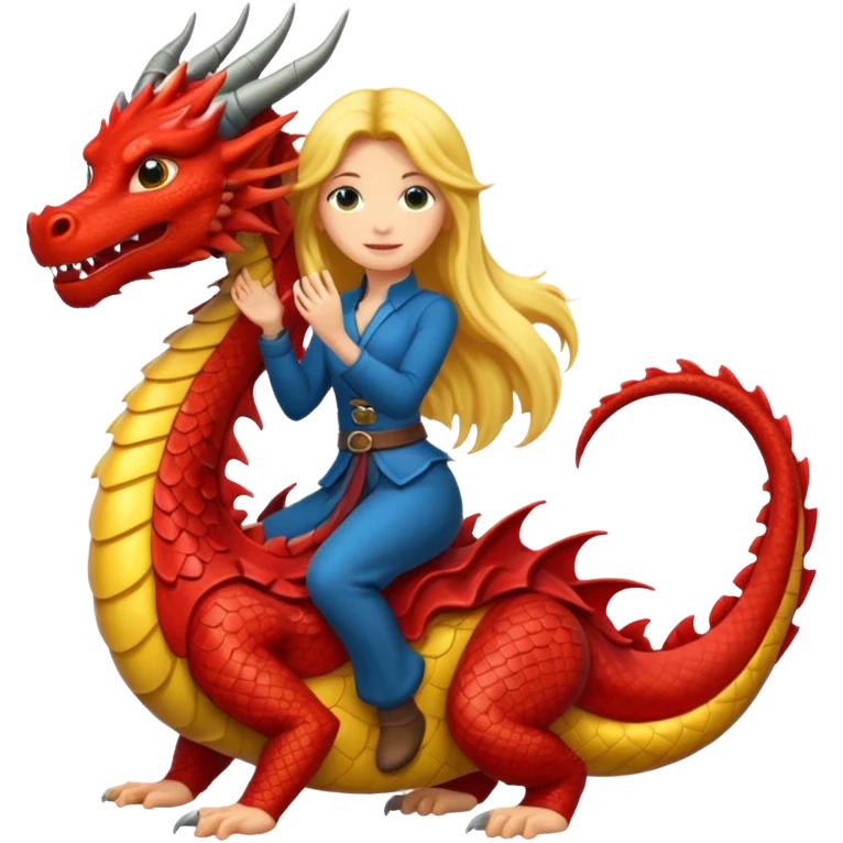  long hair woman on the dragon emoji