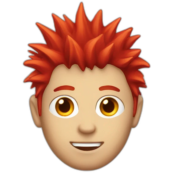 red-spiked-haired-guy, red-eyes emoji
