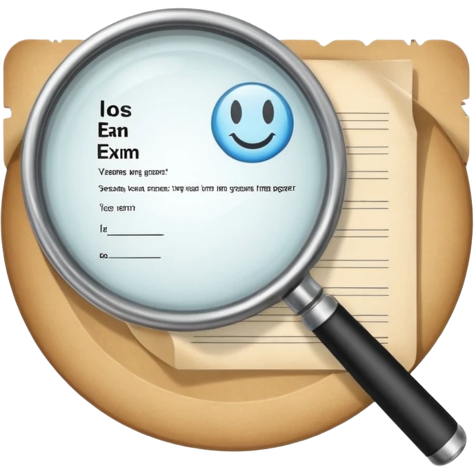  lente di ingrandimento test esame emoji