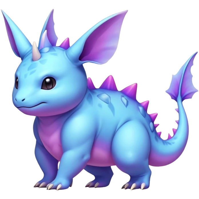 lush warm-colored colorful neon-colored Fakémon-Nidorino-creature (full body) emoji