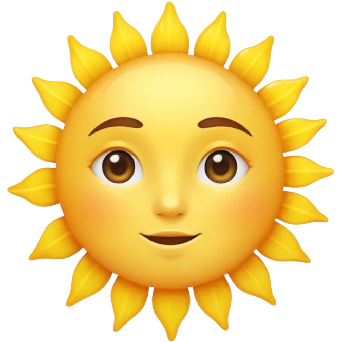 a yellow sun, bright and shining, smooth gradient colors, no facial features, simple white background, high-resolution.

 emoji