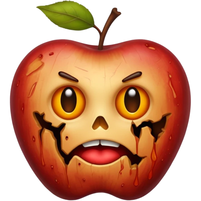 ugly, rotten apple emoji