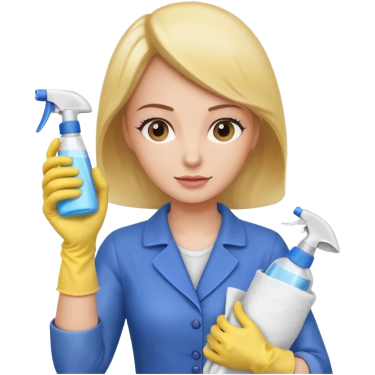 lady cleaning excessively emoji