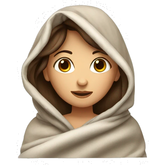 girl with brown hair in a blanket emoji