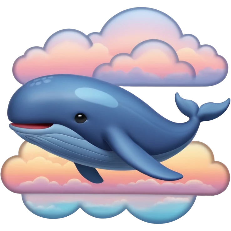 Sky Whale – Gigantic whale drifting among pastel sunset clouds. emoji